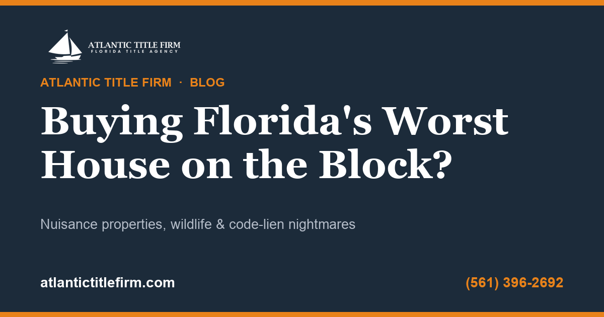 Florida nuisance property code liens