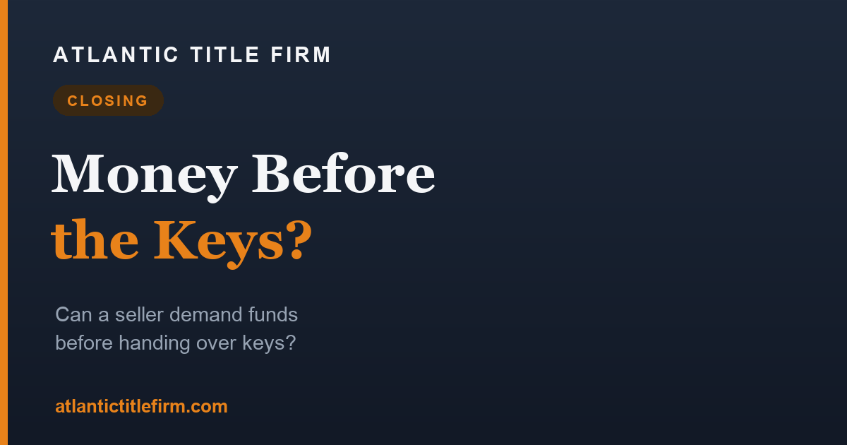 Money Before the Keys?