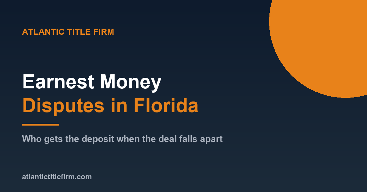 Earnest Money Disputes in Florida: Who Gets the Deposit?