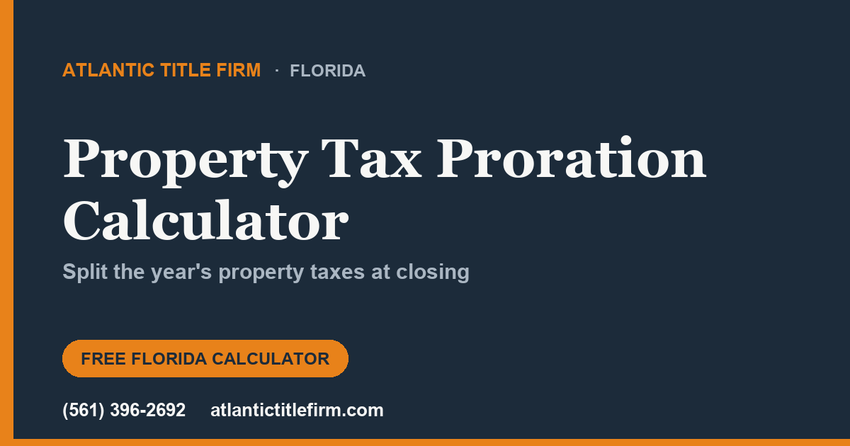 Property Tax Proration Calculator
